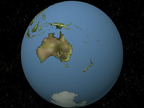 Globe map showing New Zealand's position