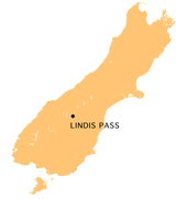 Lindis Pass location map