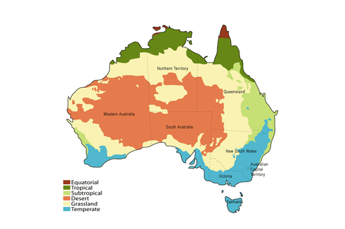 australia climate map