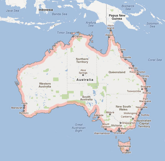 australia elevation map