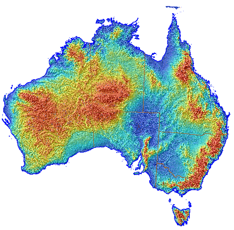 australia elevation map