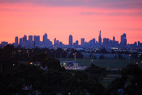 Melbourne Skyline and Sunrise photo