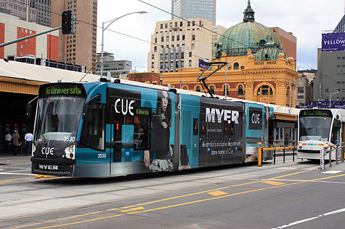 Trams on St Kilda Road photo