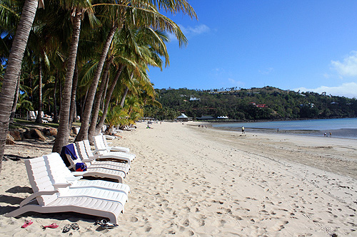 Deck Chairs on Catseye Beach photo