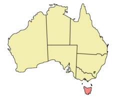 Tasmania location map