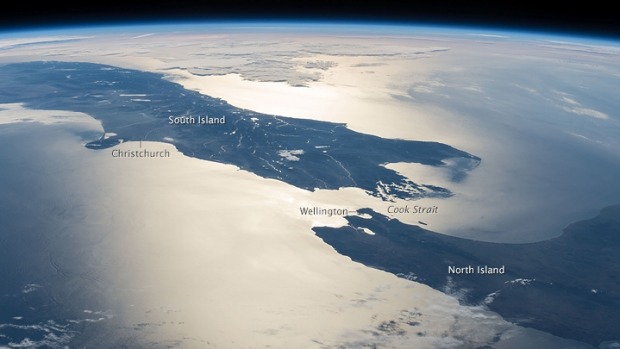 Satellite image of the South Island taken in winter