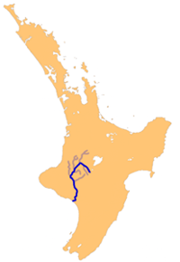 Whanganui River location map