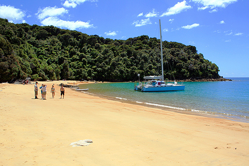 Te Pukeatea Bay and boat photo