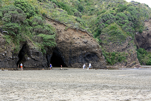 Caves at Bethells Beach photo