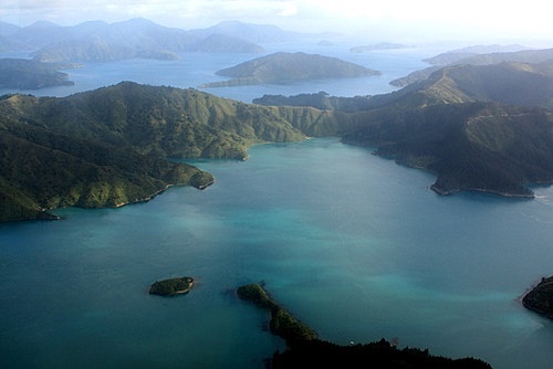 Marlborough Sounds Aerial View photo