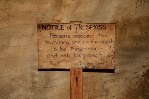 No-trespass Sign Ruakuri Cave photo