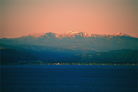 Snow capped Tararua Range photo