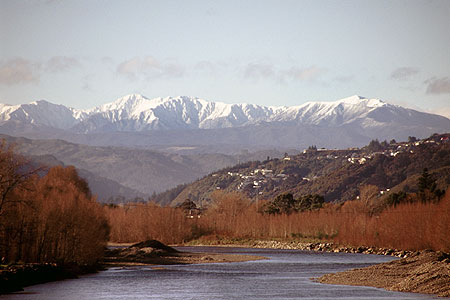 Snow capped Tararua Range photo