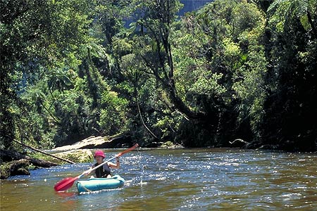 Kayaker on the Pororari River photo