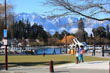 Lake and mountain view in Queenstown New Zealand