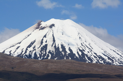 Snow capped Mount Ngauruhoe photo