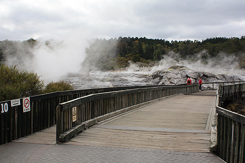 Footbridge at Te Puia photo