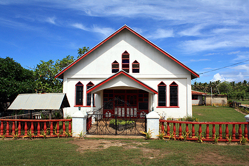 Local Church in a small town on Tongatapu photo