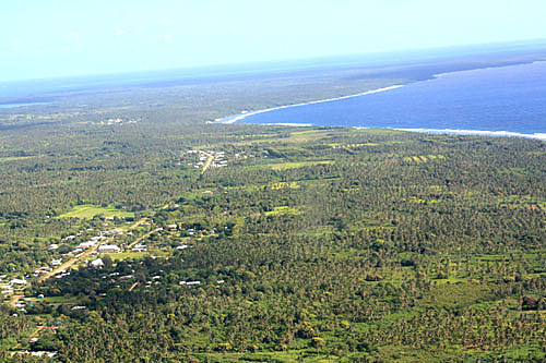 Aerial View of a small town on Tongatapu photo